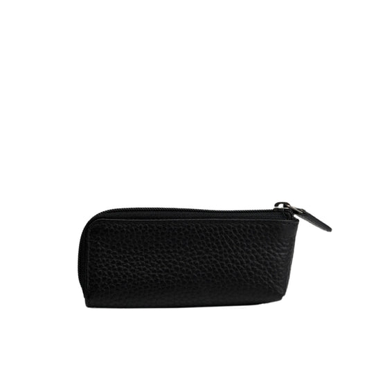 Alef Braemar Leather Coin Wallet with Key Ring (Black)