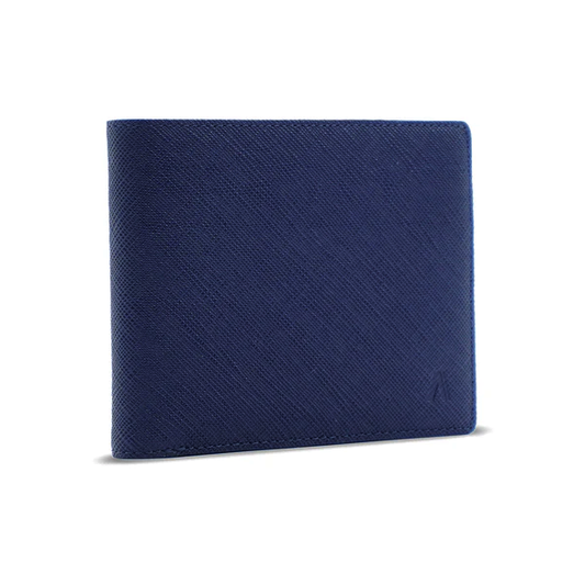 Alef Camden Bifold RFID Protected Italian Leather Wallet with Card (Navy)