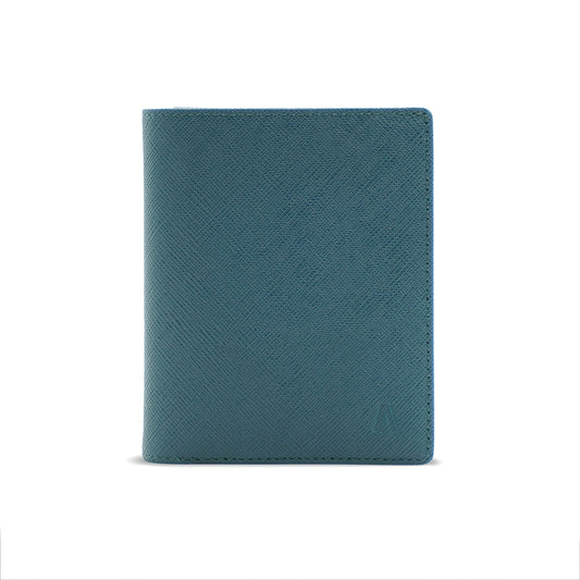 Alef Camden Bi-fold RFID Leather Wallet with Window and Card ( Dark Green)