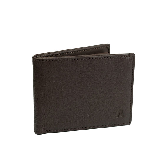 Alef Surrey Bifold Leather Wallet with Card Window and Card Slots (Cognac)