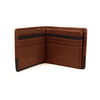 Alef Tokyo Men's Bifold Leather Wallet with Centre Flap and Card Window (Brown/Cafe)