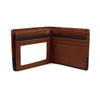 Alef Tokyo Men's Bifold Leather Wallet with Centre Flap and Card Window (Brown/Cafe)