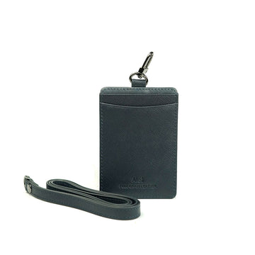 Alef Tokyo Leather Lanyard (Navy/Grey)
