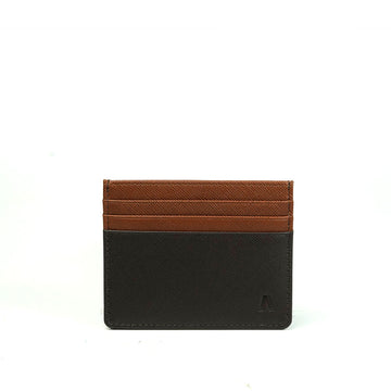 Alef Tokyo Men's Leather Cardholder with RFID-Protection (Brown/Cafe)
