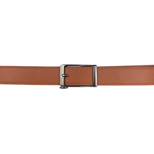 Alef Dalvey Men's Leather Auto-lock Pin 35mm Buckle Belt (Tan)