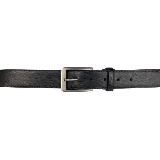 Alef Scott Pin Buckle 35mm Men's Leather Belt (Black)