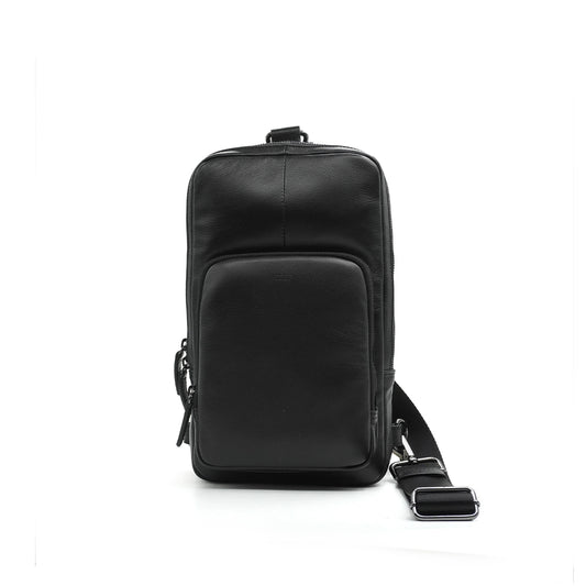 Alef Ridley Men's Leather Chest Bag (Black)