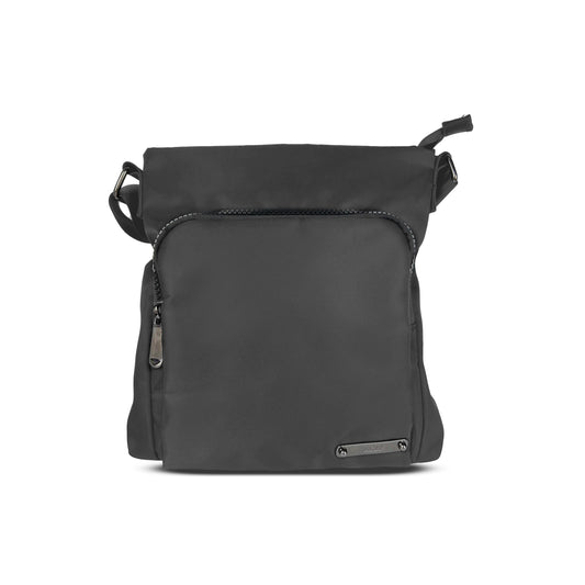 Alef Landon Men's Lightweight Water-Resistant Nylon Shoulder Sling Bag (Grey)