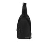 Alef Landon Men's Lightweight Water-Resistant Nylon  Crossbody Chest Bag (Black)