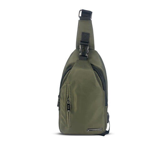 Alef Landon Men's Lightweight Water-Resistant Nylon Crossbody Chest Bag (Green)