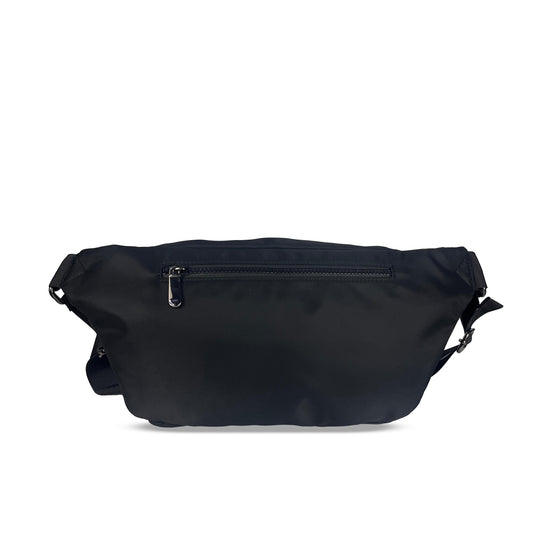Alef Landon Lightweight Water-Resistant Nylon Crossbody Chest Bag / Waist Pouch (Black)