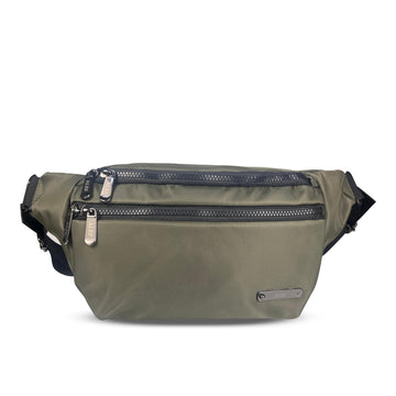 Alef Landon Lightweight Water-Resistant Nylon Crossbody Chest Bag / Waist Pouch (Green)