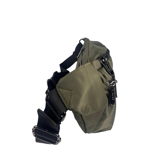 Alef Landon Lightweight Water-Resistant Nylon Crossbody Chest Bag / Waist Pouch (Green)