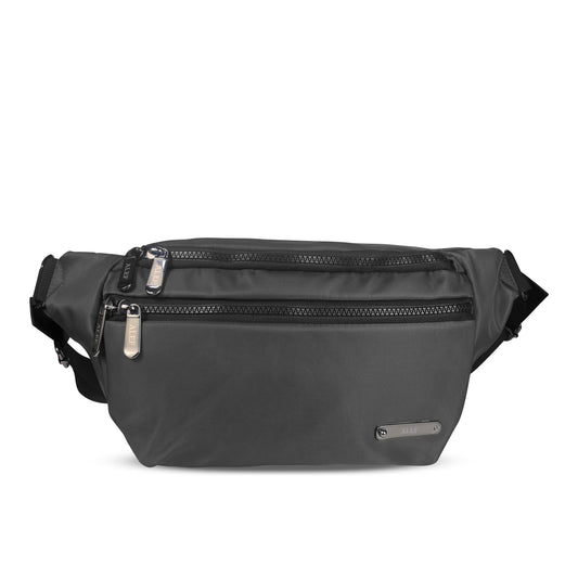Alef Landon Men's Lightweight Water-Resistant Nylon Crossbody Chest Bag / Waist Pouch (Grey)