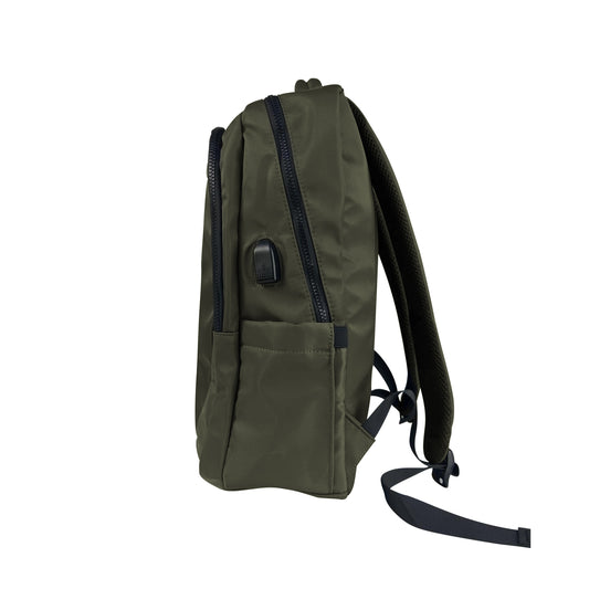 Alef Landon Men's Lightweight Water-Resistant Nylon Backpack (Green)