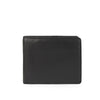 Alef  Andrew RFID Protected Full Grain Leather Men's Slim Bifold Wallet with Coin Pouch, Centre Flap and Card Window (Black)