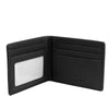 Alef Surrey Bifold  Mini Leather Wallet with Card Window and Card Slots (BLACK)