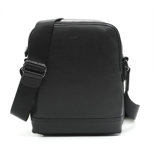 Alef Ridley Men's  Leather Shoulder Bag (Black)
