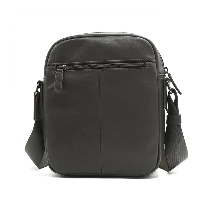 Alef Ridley Men's  Leather Crossbody Shoulder Bag (Taupe)