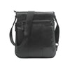 Alef Ridley Men's  Leather Shoulder Bag with Flap (Black)