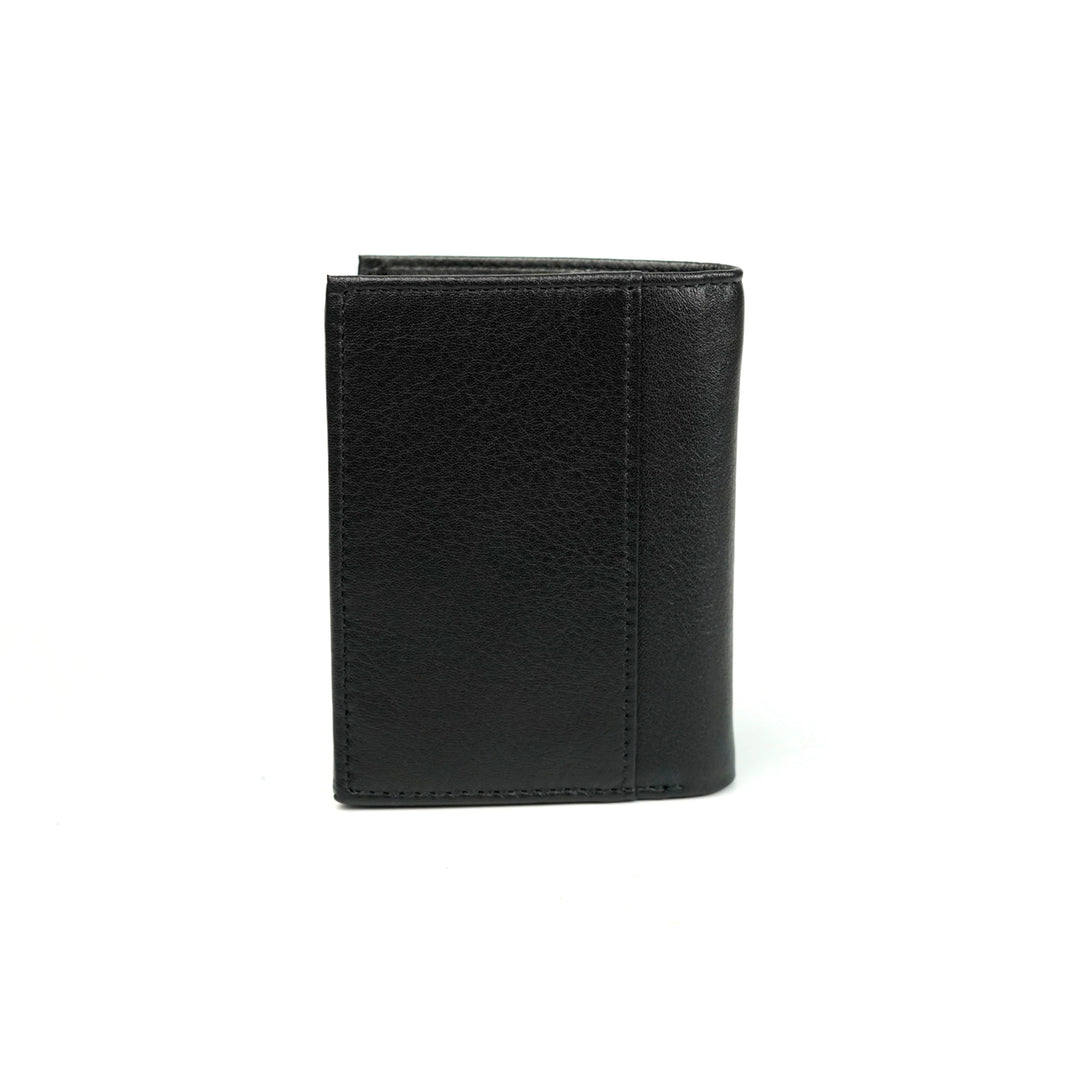 Alef Andrew RFID-Protected Bifold Men's Leather Wallet with ID Card Window (Black)