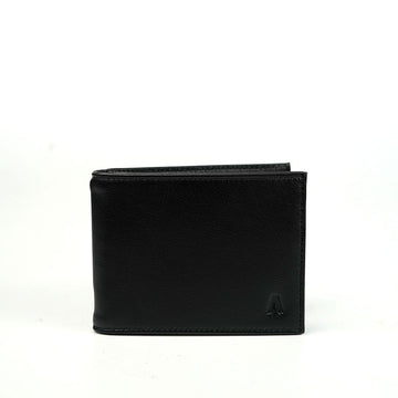 Alef Andrew RFID-Protected Bifold Men's Leather Wallet with Money Clip (Black)