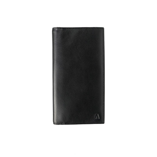 Alef Andrew RFID-Protected Men's Leather Long Wallet (Black)