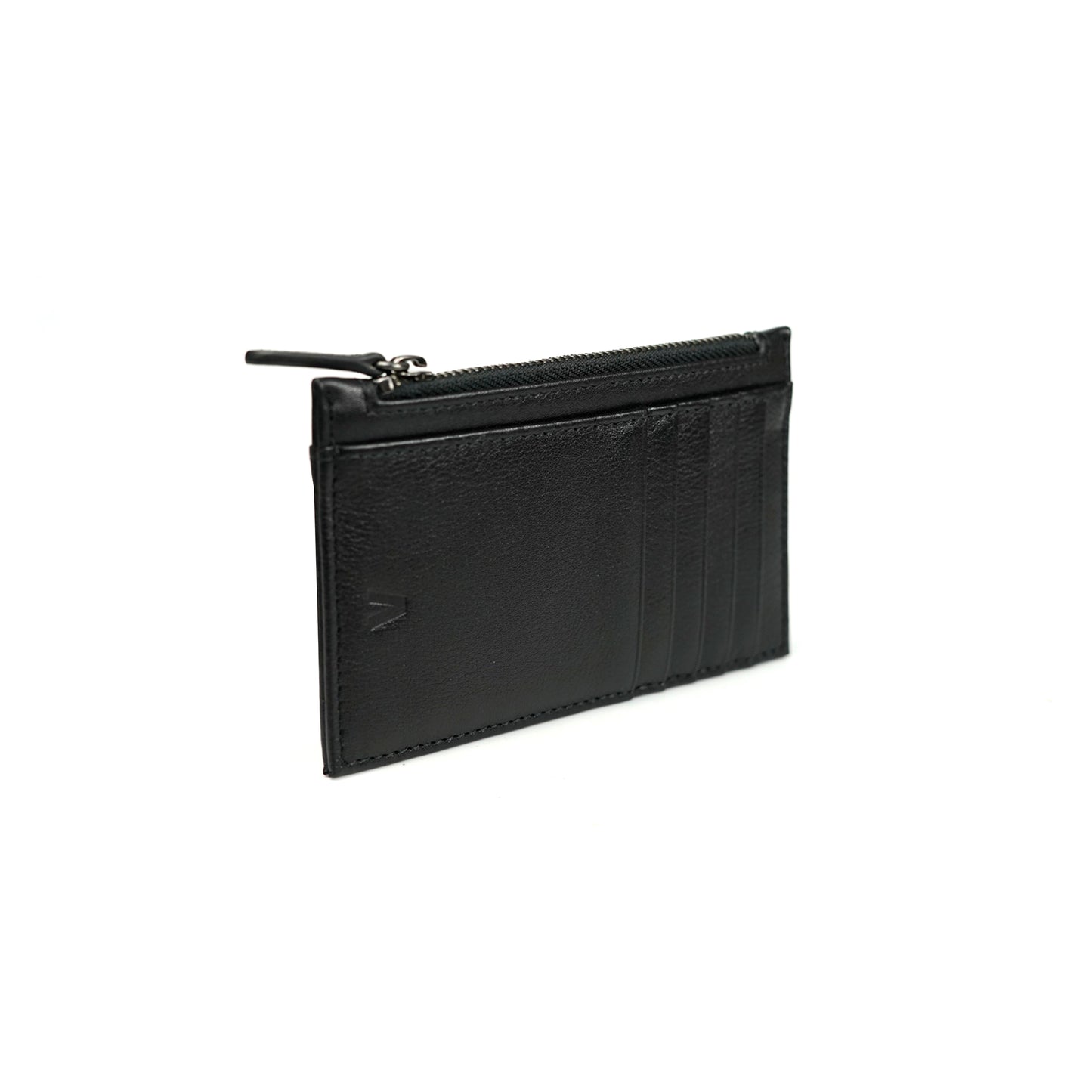 Alef Andrew RFID-Protected Zippered Leather Cardholder (Black)