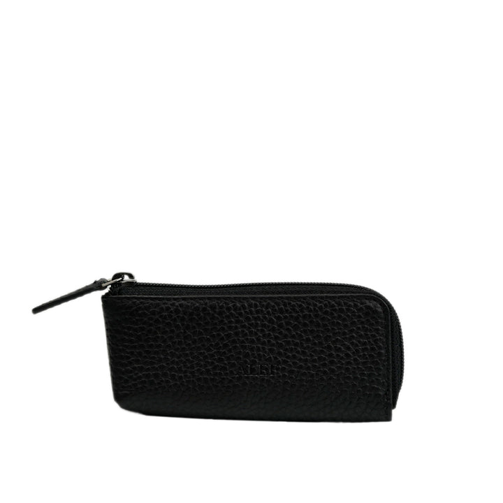 Alef Braemar Leather Coin Pouch with Key Ring (Black)