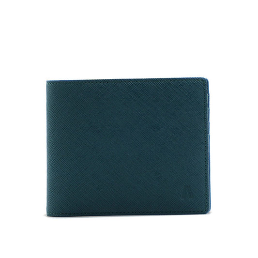 Alef Camden Bifold RFID Protected Italian Leather with Centre Flap and Coin Compartment (Dark Green)