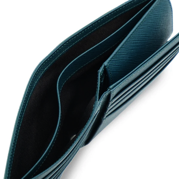 Alef Camden Bifold RFID Protected Italian Leather with Centre Flap and Coin Compartment (Dark Green)