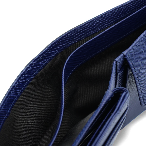 Alef Camden Bifold RFID Protected Italian Leather with Centre Flap and Coin Compartment (Navy)