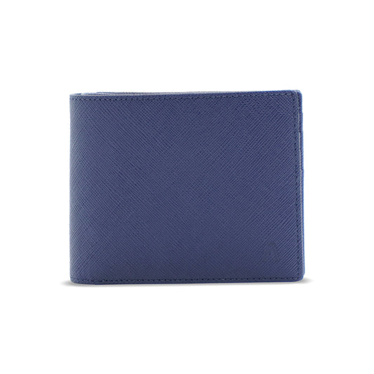 Alef Camden RFID Leather Wallet with Centre Flap and Coin Compartment ( Navy)