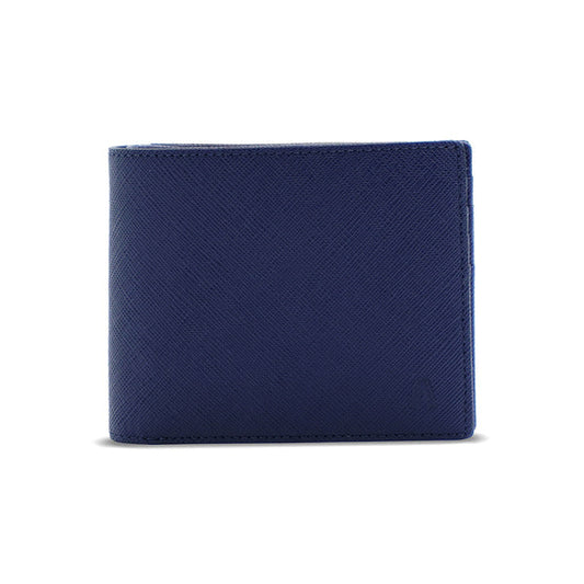 Alef Camden Bifold RFID Protected Italian Leather with Centre Flap and Coin Compartment (Navy)