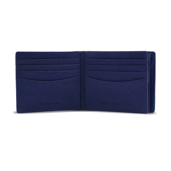 Alef Camden Bifold RFID Protected Italian Leather with Centre Flap and Coin Compartment (Navy)