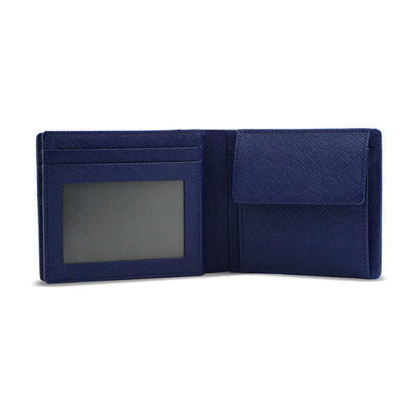Alef Camden Bifold RFID Protected Italian Leather with Centre Flap and Coin Compartment (Navy)