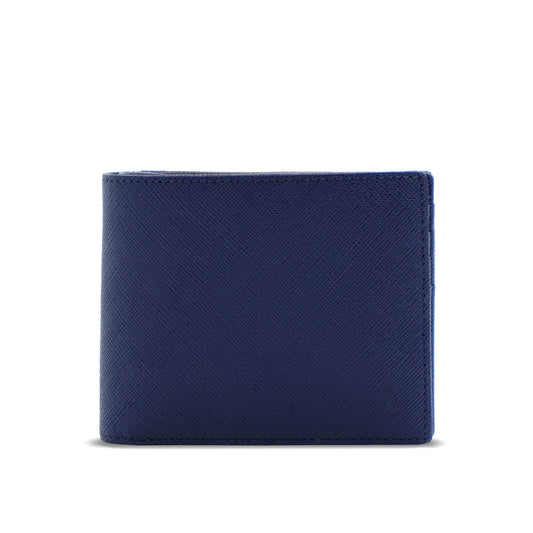 Alef Camden Bifold RFID Protected Italian Leather with Centre Flap and Coin Compartment (Navy)