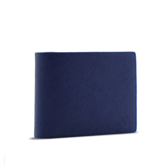 Alef Camden Bifold RFID Protected Italian Leather with Centre Flap and Coin Compartment (Navy)