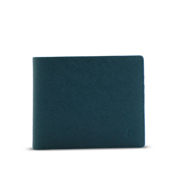 Alef Camden Bifold RFID Protected Italian Leather Wallet with Card Slot and Coin Compartment (Dark Green)