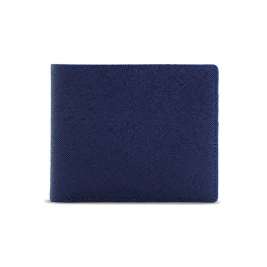 Alef Camden Bifold RFID Protected Italian Leather Wallet with Card (Navy)