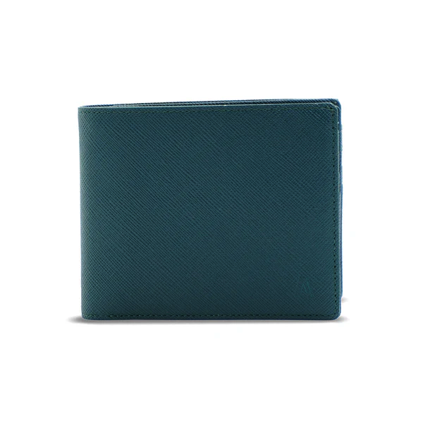 Alef Camden Bifold RFID Protected Italian Leather Wallet with Centre Flap ( Dark Green)