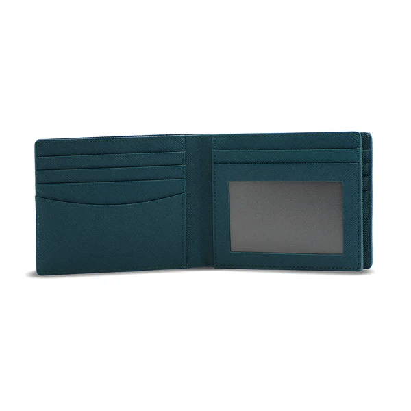Alef Camden Bifold RFID Protected Italian Leather Wallet with Centre Flap (Dark Green)