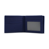 Alef Camden Bifold RFID Protected Italian Leather Wallet with Centre Flap and Card Window ( Navy)