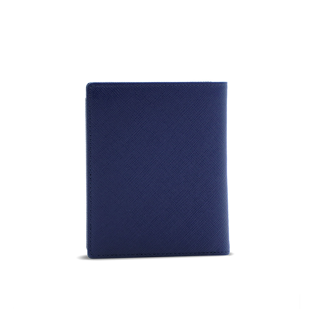 Alef Camden Bifold RFID Protected Italian Leather Wallet with Card Slots (Navy)
