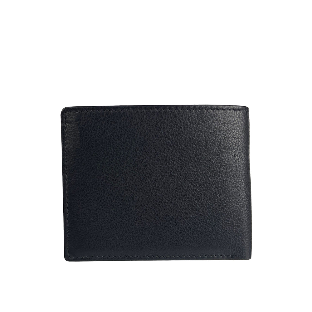 Alef Crosby Bifold Leather Wallet Card Window with RFID Protection (Black)