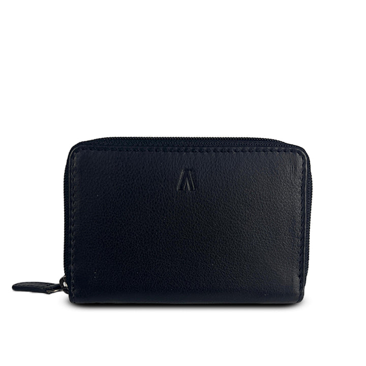 Alef Crosby Zip Around Leather Men's Key with Coin and Card Pouch (Black)