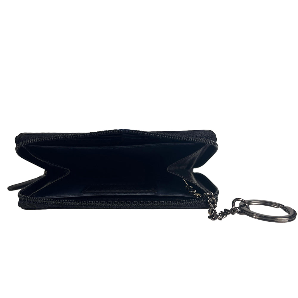 Alef Crosby Zip Around Leather Men's Key with Coin and Card Pouch (Black)