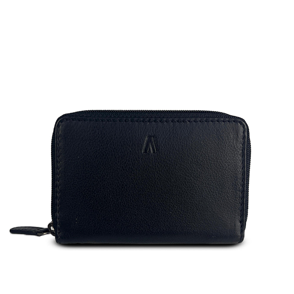 Alef Crosby Zip Around Leather Men's Key with Coin and Card Pouch (Black)