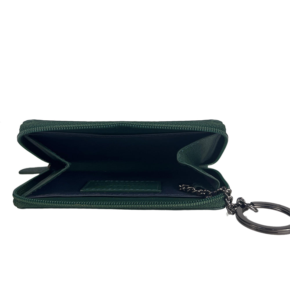 Alef Crosby Zip Around Leather Men's Key with Coin and Card Pouch (Black)