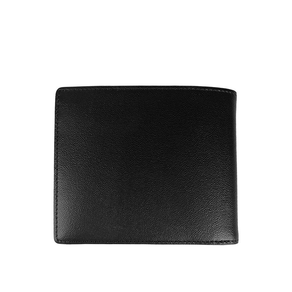 Alef Finley RFID - Protected Men's Leather Bifold Wallet with Coin Compartment and 4 Card Slots (Black)